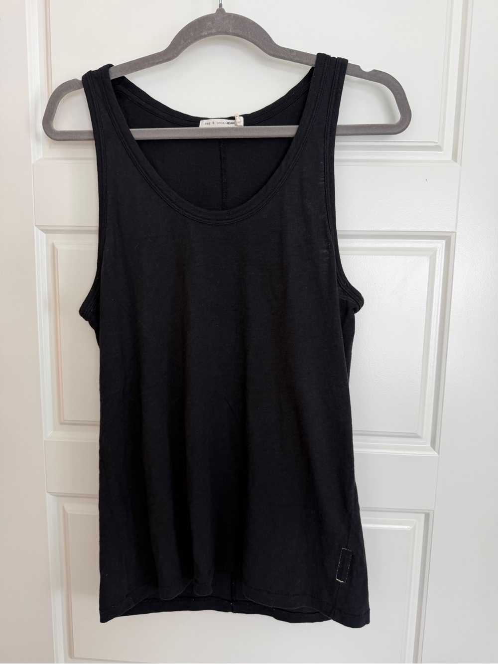 rag & bone 100% Cotton Black Scoop Neck Tank